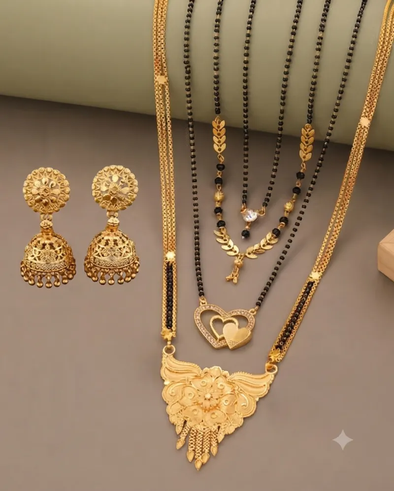 Brass Gold-Plated Mangalsutra Set