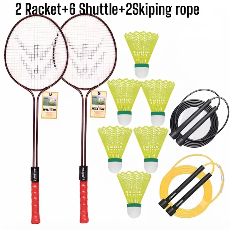 Willwin Swag Double-Shaft Badminton Racket Combo